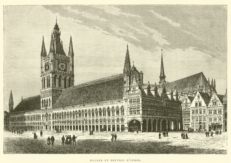Ypres termei és harangtornya (metszet) alkotó: French School