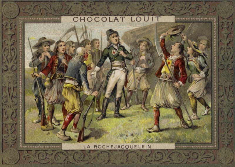 Henri de la Rochejacquelein katonáihoz szólva: Vendee Revolt, French Revolution alkotó: French School