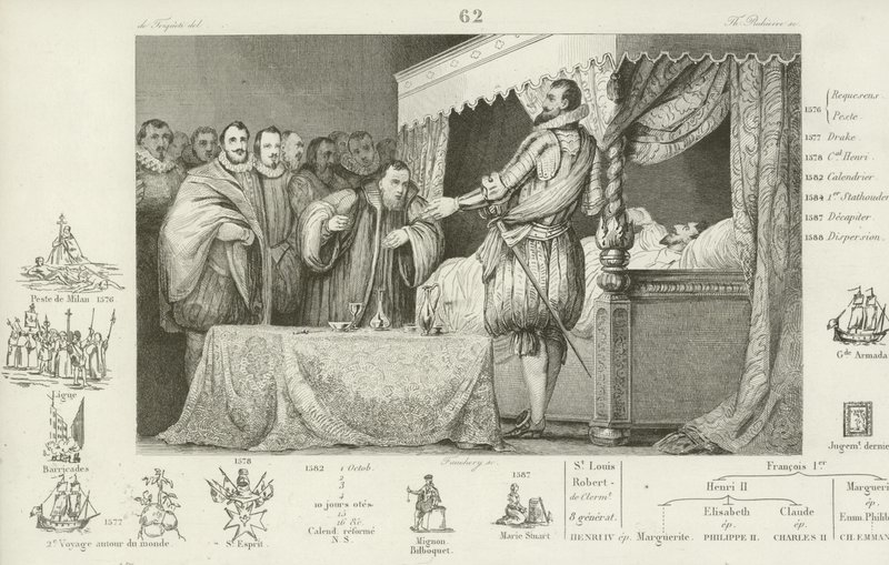 III. francia Henrik halálos ágyán, 1589 alkotó: French School