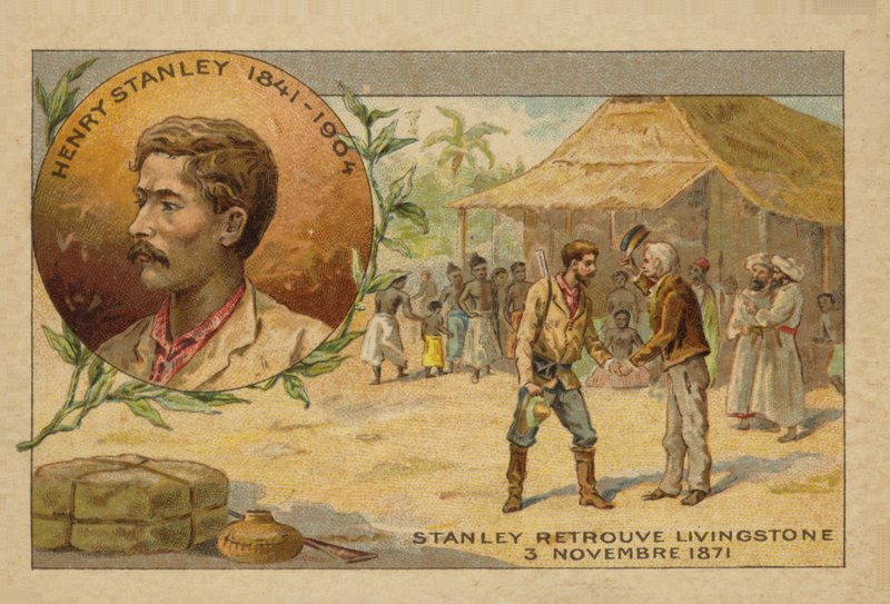Henry Stanley (1841-1904) 1871. november 3-án megtalálta David Livingstone-t (1813-1873) Afrikában alkotó: French School