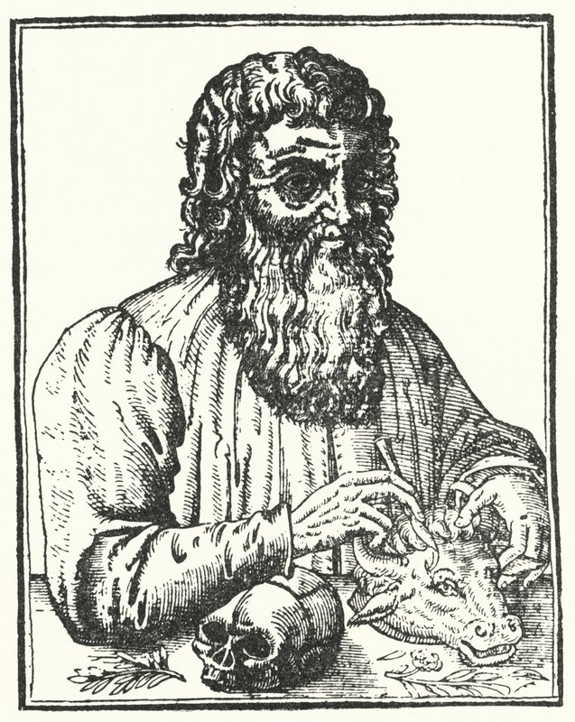 Coos-i Hippokratész, Az orvosok hercege (metszet) alkotó: French School