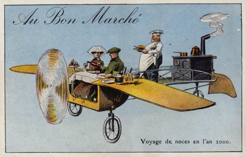 Nászút 2000-ben (chromolitho) alkotó: French School