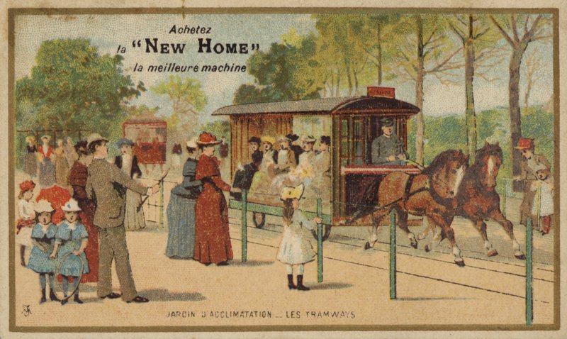 Horses Pulling Tram Franciaországban. alkotó: French School