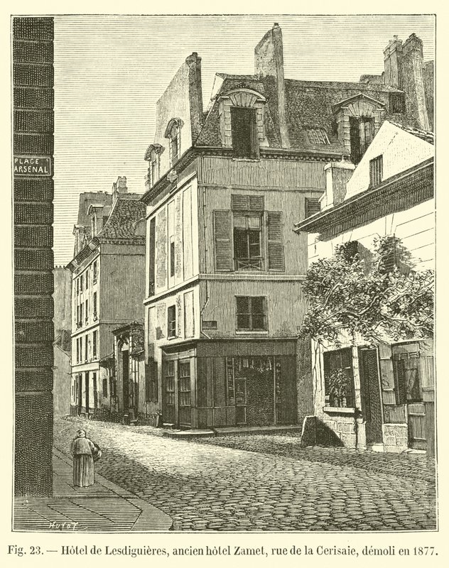 Hotel de Lesdiguieres, egykori Zamet szálloda, rue de la Cerisaie, 1877-ben lebontották alkotó: French School