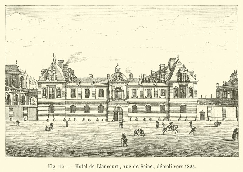 Hotel de Liancourt, rue de Seine, 1825 körül lebontották alkotó: French School