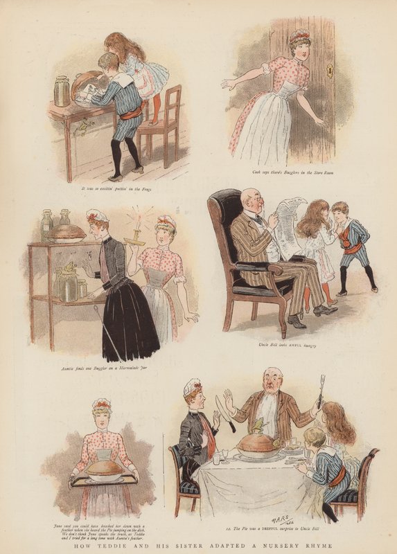 Hogyan alakítottak át Teddie és nővére egy mondókát (chromolitho) alkotó: French School