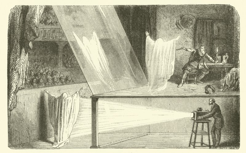 Hogyan készítsünk szellemeket a színházban (metszet) alkotó: French School