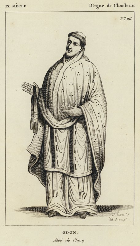 IX. század, II. Károly uralkodása, Odon, Cluny abbé (metszet) alkotó: French School