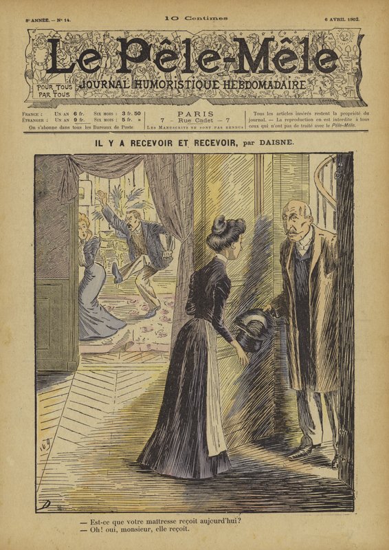 Van fogadás és fogadás. Illusztráció: Le Pele-Mele alkotó: French School