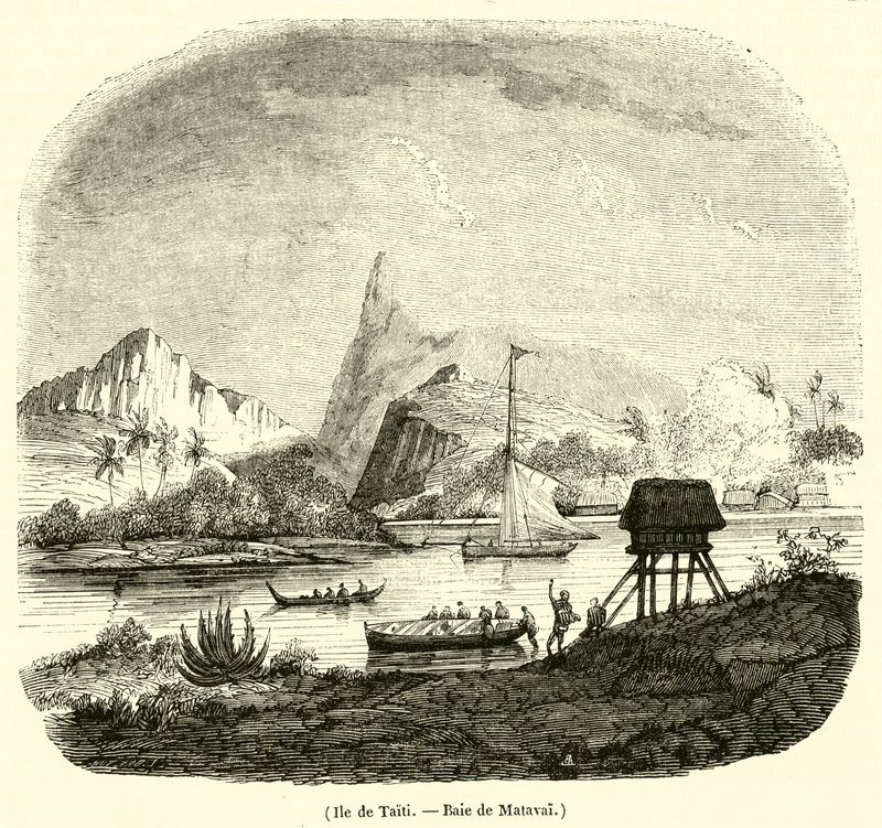 Ile de Taiti, Baie de Matavai (metszet) alkotó: French School
