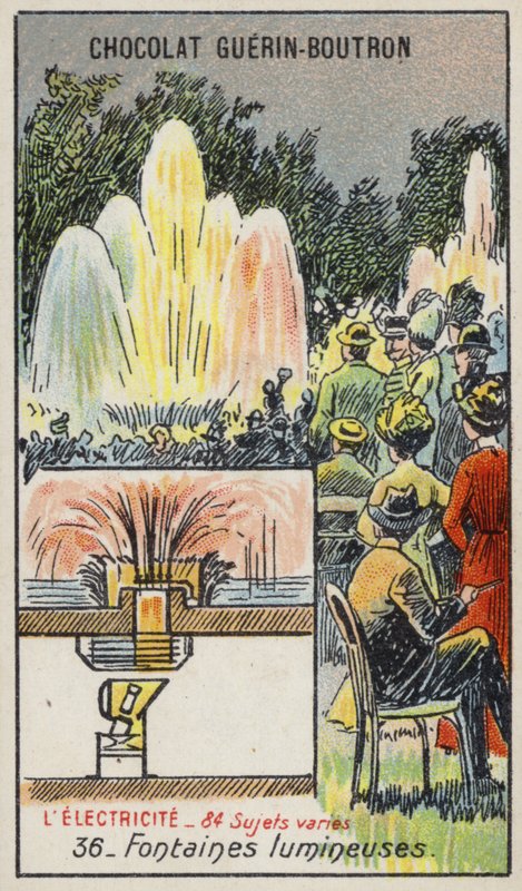 Megvilágított szökőkutak (chromolitho) alkotó: French School