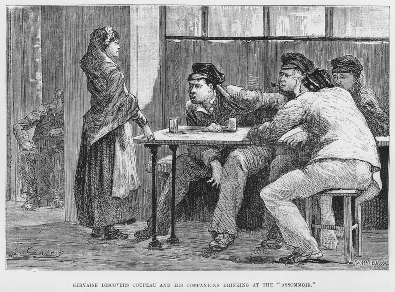 Illusztráció az Assommoirhoz, egy valósághű regényhez, Emile Zola (metszet) alkotó: French School
