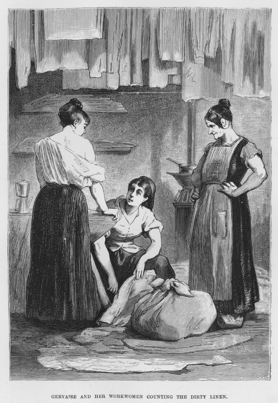 Illusztráció az Assommoirhoz, egy valósághű regényhez, Emile Zola (metszet) alkotó: French School