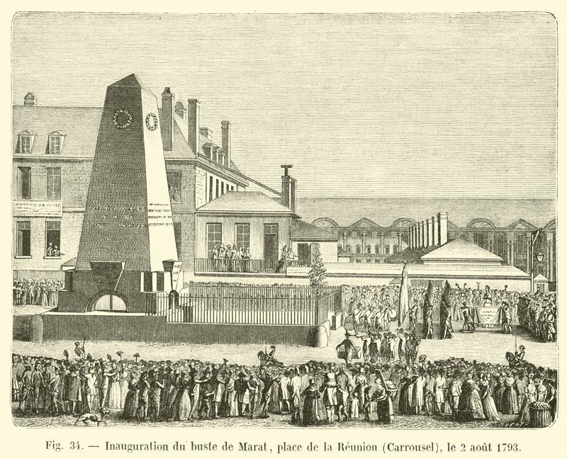 Marat mellszobrának felavatása, Place de la Reunion, Carrousel, 1793. augusztus 2. alkotó: French School