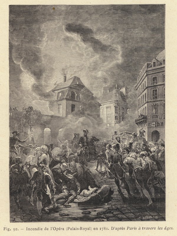 Tűz az Operában, Palais-Royal, 1781 (metszet) alkotó: French School