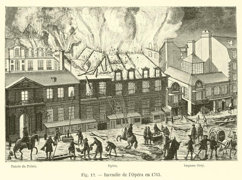 Tűz az Operában 1763-ban alkotó: French School