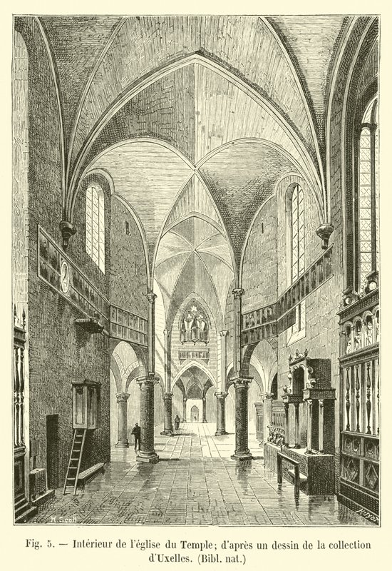 A Templomtemplom belseje; a dUxelles gyűjtemény rajzából, Bibl nat alkotó: French School