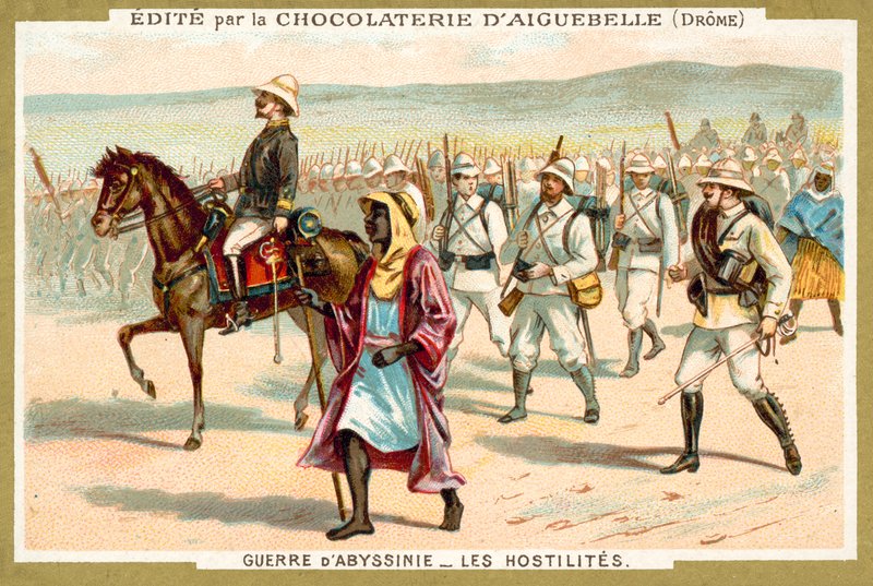 Olasz csapatok menetben, első olasz-etióp háború alkotó: French School