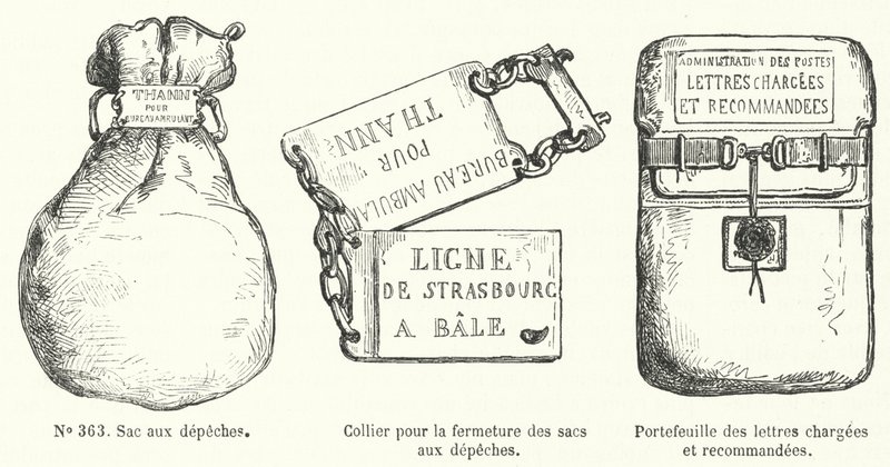 A francia posta által használt küldemények (gravírozás) alkotó: French School