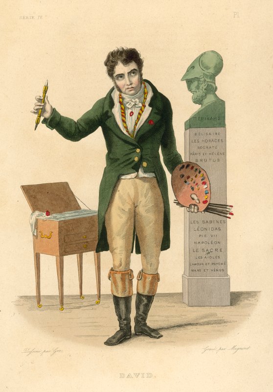 Jacques-Louis David (színes metszet) alkotó: French School
