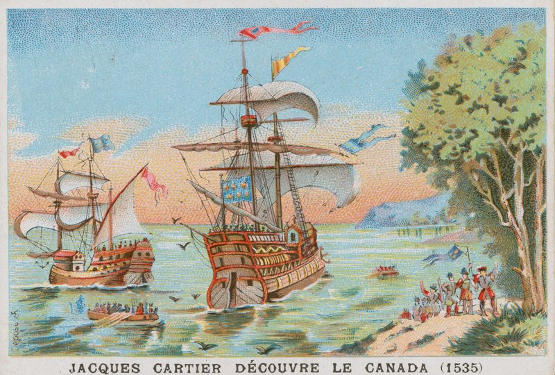 Jacques Cartier felfedezi Kanadát, 1535 alkotó: French School