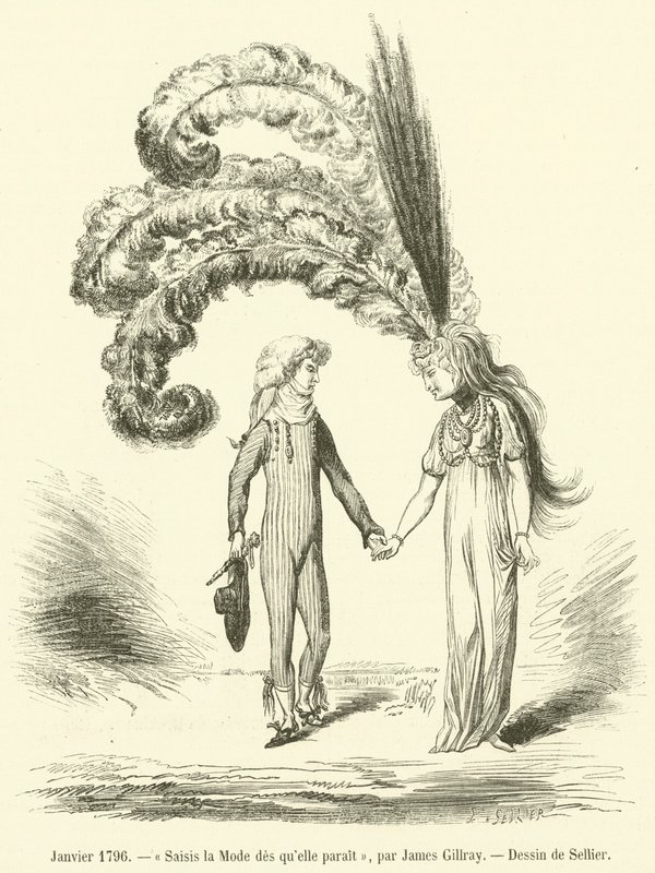 1796. január, Ragadd meg a divatot, amint megjelenik (metszet) alkotó: French School