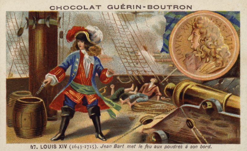 Jean Bart lőport gyújtott a hajója fedélzetén alkotó: French School