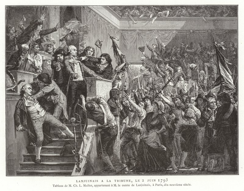 Jean Denis, comte Lanjuinais, a Konvent szószékén, francia forradalom, 1793. június 2. alkotó: French School