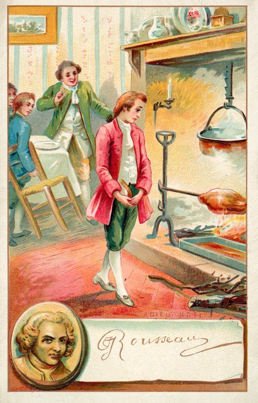 Jean Jacques Rousseau, svájci filozófus (chromolitho) alkotó: French School