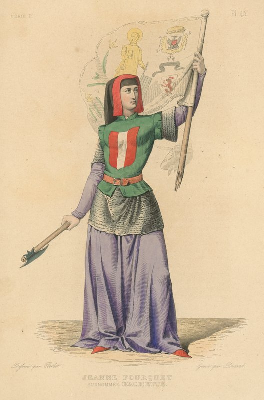 Jeanne Fourquet, becenevén Hachette (színes metszet) alkotó: French School
