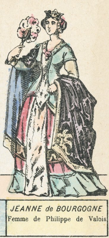 Burgundi Joanna, Philippe de Valois felesége (színes metszet) alkotó: French School