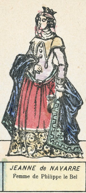 Navarrai Joanna, Szép Fülöp felesége (színes metszet) alkotó: French School