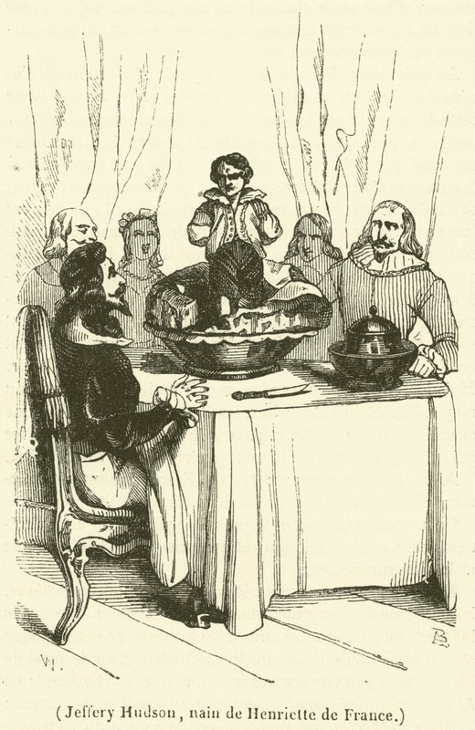 Jeffery Hudson, törpe a francia Henriettától (metszet) alkotó: French School