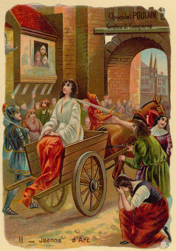 Jeanne of Arc a kivégzése felé tart alkotó: French School
