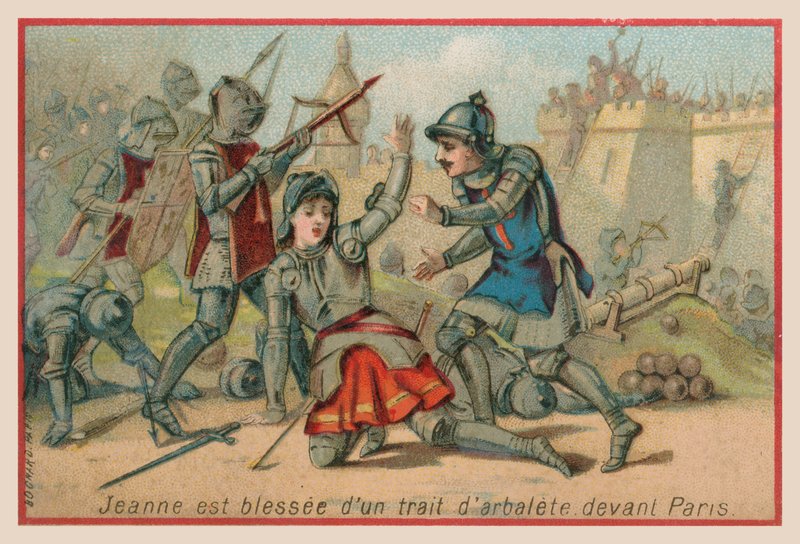 Jeanne of Arc megsebesült egy számszeríjjal Párizs előtt alkotó: French School