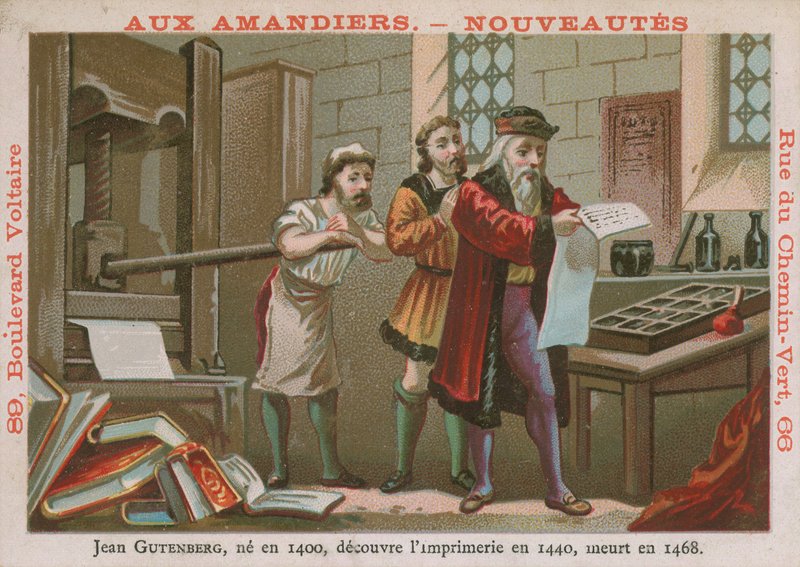 Johannes Gutenberg, 15. századi német feltaláló és nyomdász alkotó: French School