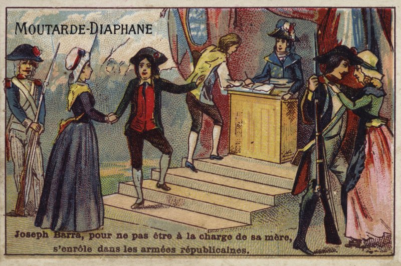 Joseph Barra, francia forradalmi fiú katona, bevonul a köztársasági hadseregbe alkotó: French School