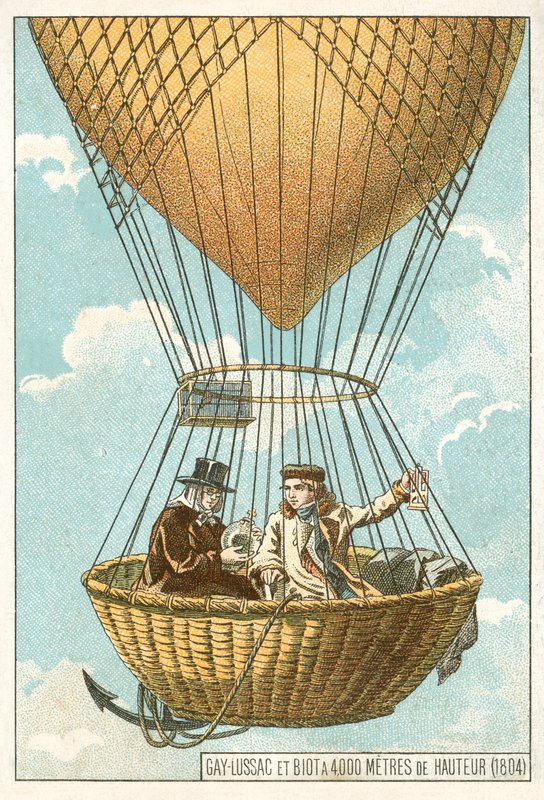 Joseph Louis Gay-Lussac és Jean-Baptiste Biot léggömbben 4000 méteres magasságban alkotó: French School