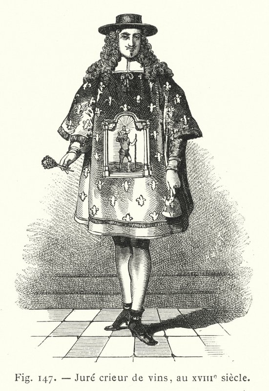 Esküdt borkiáltó, 18. század (metszet) alkotó: French School
