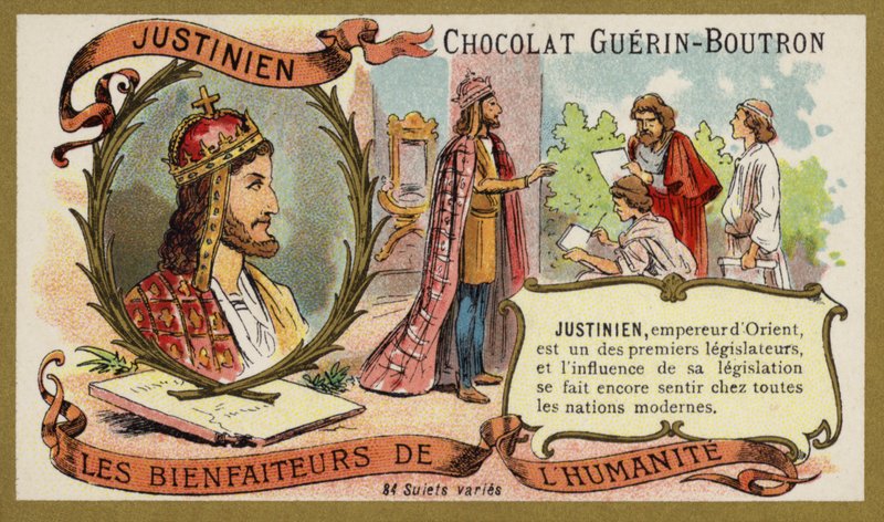 I. Justinianus, bizánci császár (chromolitho) alkotó: French School