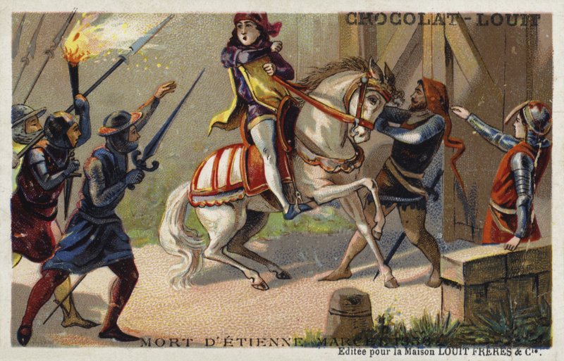 Jean Maillard megölte Etienne Marcelt, a párizsi kereskedők prépostját, Párizs, 1358. július alkotó: French School