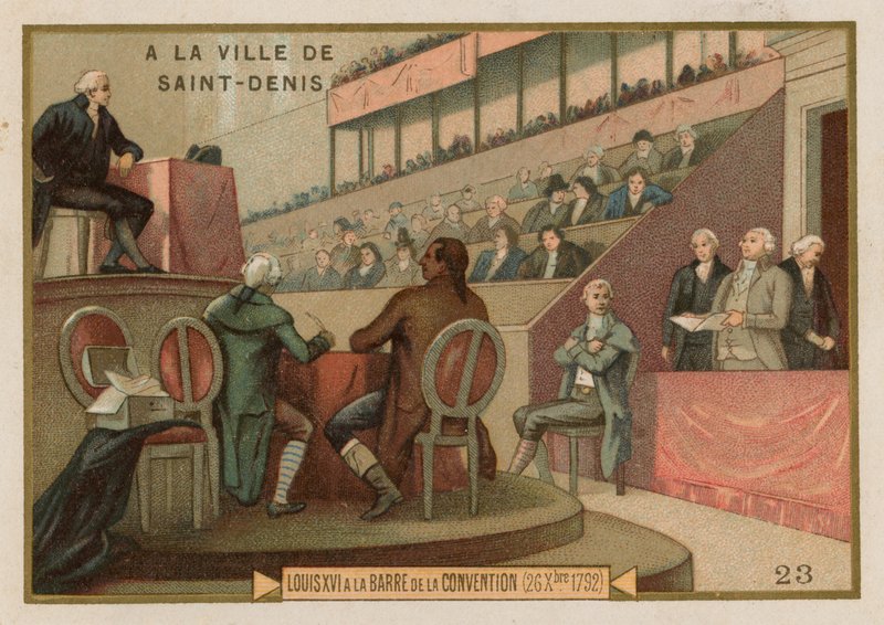 XVI. Lajos francia király az Országos Konvent előtt tárgyalás alatt, 1792 alkotó: French School