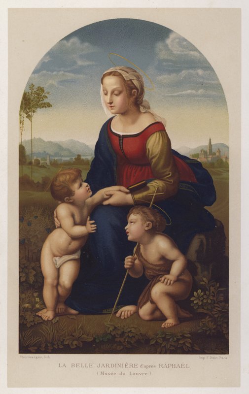 La Belle Jardiniere Raffaello után, Louvre Múzeum (kromolit) alkotó: French School