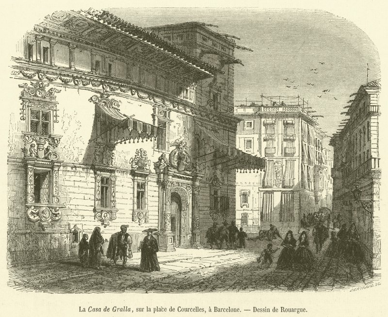 A Casa de Gralla, a Place de Courcelles-en, Barcelonában (metszet) alkotó: French School
