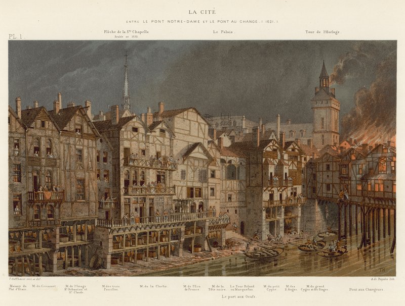 La Cite, Pont Notre-Dame és Pont au Change között, 1621 alkotó: French School