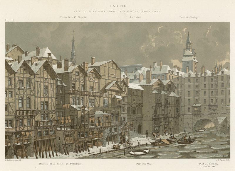 La Cite, a Pont Notre-Dame és a Pont au Change között, 1650 alkotó: French School