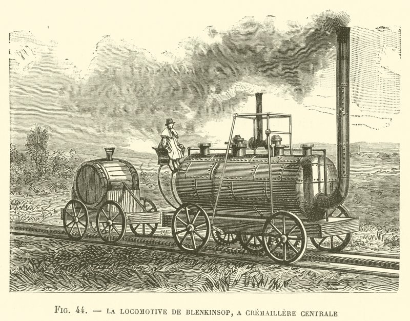 A Blenkinsop mozdony, Cremaillere Centrale (metszet) alkotó: French School