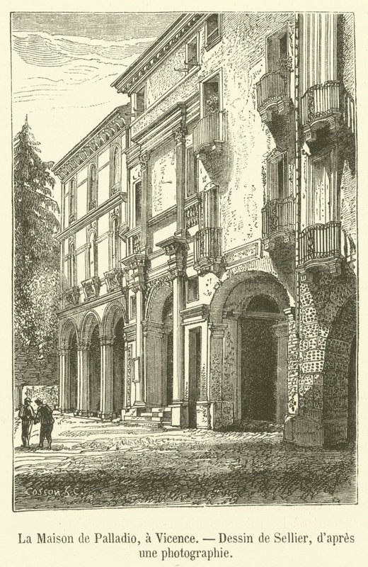 Palladio háza, Vicenza (metszet) alkotó: French School