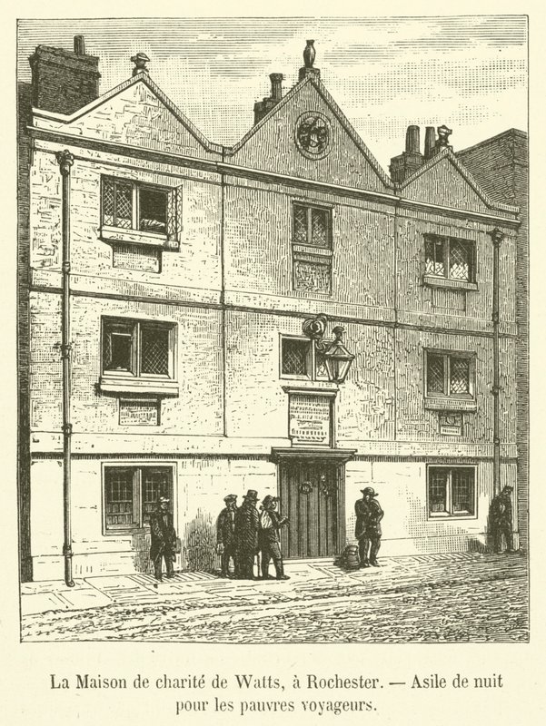 Watts Charity House, Rochester, Éjszakai menhely szegény utazóknak (metszet) alkotó: French School