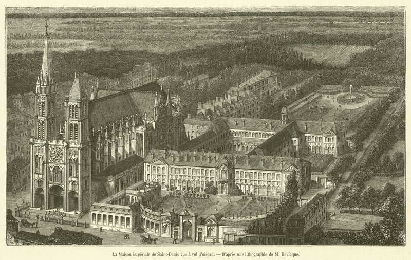 A Saint-Denis császári ház madártávlatból (metszet) alkotó: French School